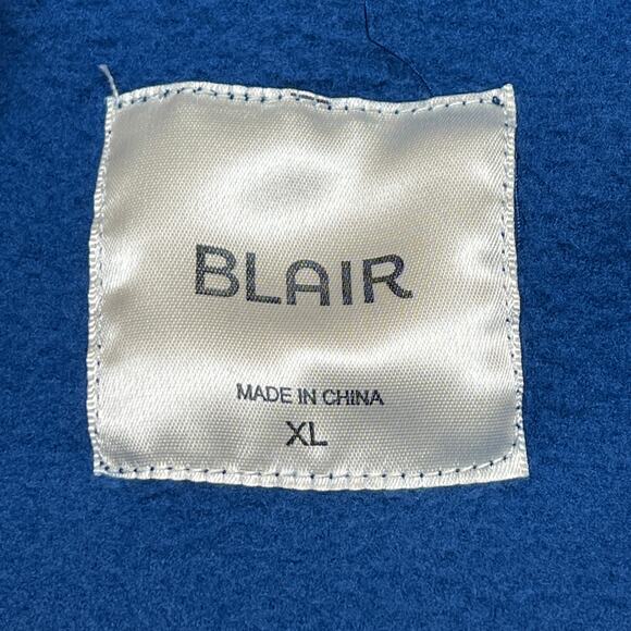 Blair Polyester Blue Solid Long Sleeve Fleece Jacket Womens XL - Picture 3 of 5